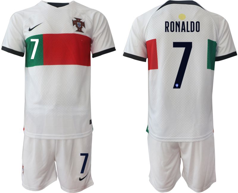 Men 2022 World Cup National Team Portugal away white #7 Soccer Jerseys1